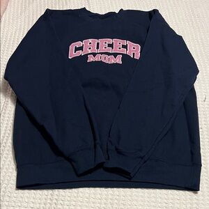 Navy and Pink sparkle Cheer Mom Crewneck